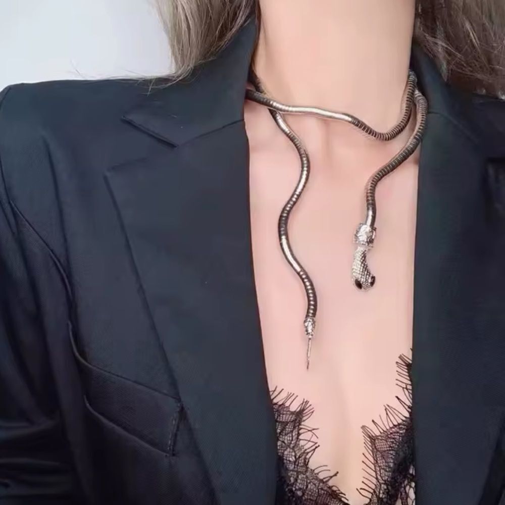 Versatile Serpenti-Style Snake Jewelry-Necklace Bracelet in One